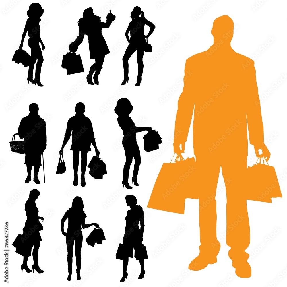 Canvas Prints Vector silhouette of a people.