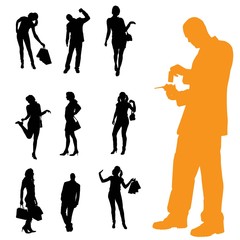 Vector silhouette of a people.