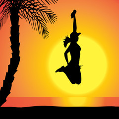 Vector silhouette of a woman.