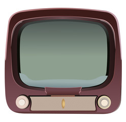 Vector format of old television with rotary knobs