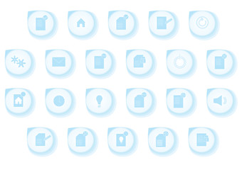 Vector format of office icons set, blue, drop shaped