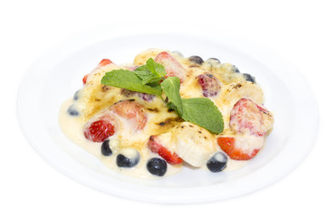 cream sauce on a white background in the restaurant