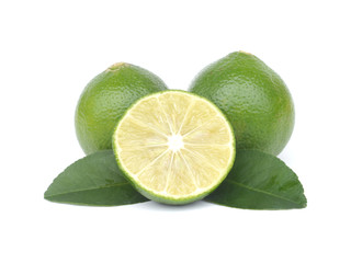 Citrus lime fruit isolated on white background