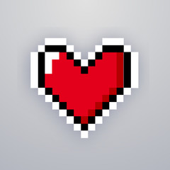 Pixel heart isolated vector