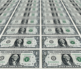 Dollars pile as background