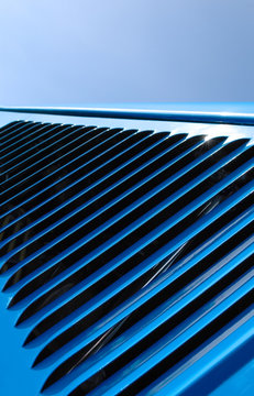 blue vehicle engine grille abstract