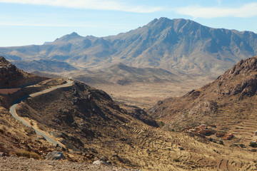 A view of the Anti Atlas mountains (near Tafraout),    Morocco