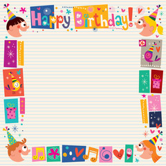 Happy Birthday kids decorative border