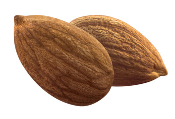 Double almond isolated on white background