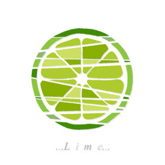 Vector of vegetable, lime icon on isolated white background