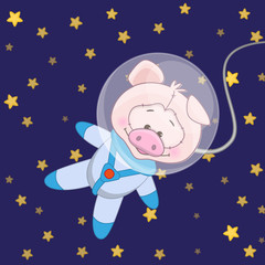 Obraz na płótnie Canvas Pig astronaut