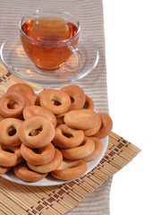 Bagels and a tea cup