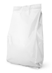 Blank Snack bag package isolated on white with clipping path
