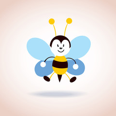 cute bee mascot cartoon character