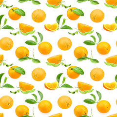 Seamless pattern of oranges
