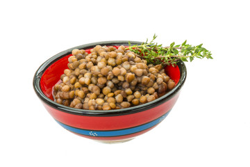 Backed lentils