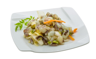 Raw octopus salad