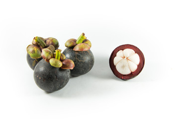 mangosteen isolated on white