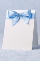 Blank greeting card in blue