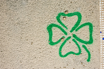 flower shape on concrete wall