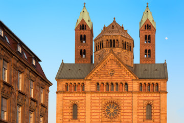 Speyer Cathedral with blue skies, Germany