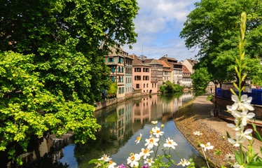 Beautiful old houses in  Strasbourg, France