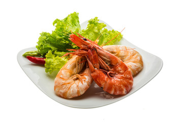 Boiled king prawns