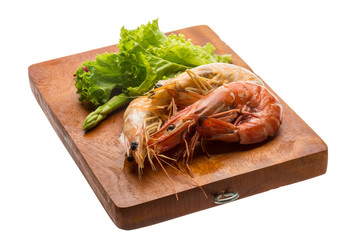 Boiled king prawns