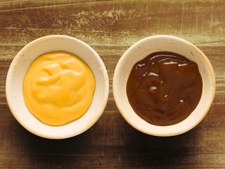 rustic mustard and barbecue sauce