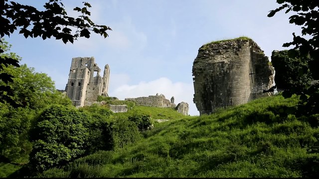 Side view of Corfe Castle Dorset England