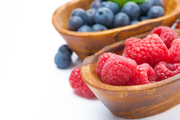 assortment of berries - raspberries and blueberries