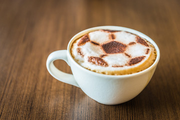 Soccer latte coffee