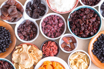 Background pattern and texture of dried fruit