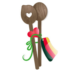 love german food, wooden spoon, heart,