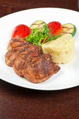tongue with grilled vegetable