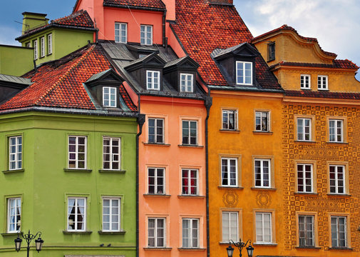 Colorful houses of Warsaw