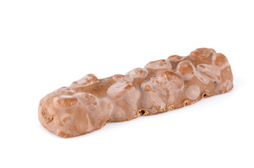 Chocolate bar isolated white background