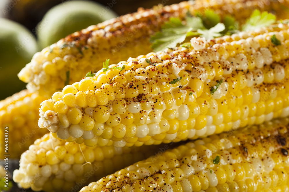 Sticker delicious grilled mexican corn