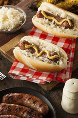 Homemade Bratwurst with Sauerkraut
