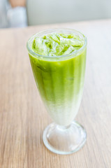 Iced green tea latte