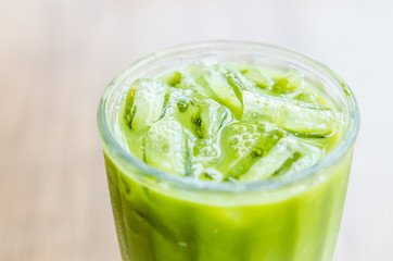 Iced green tea latte