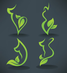 organic beauty and health symbols