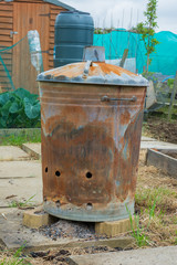 Outdoor incinerator for allotment or garden