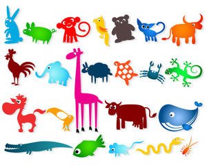 set cartoony animals
