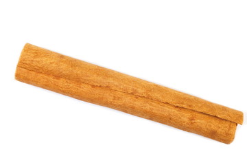 close - up cinnamon stick isolated on white