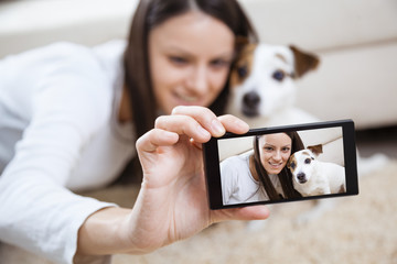 Young woman with her dog