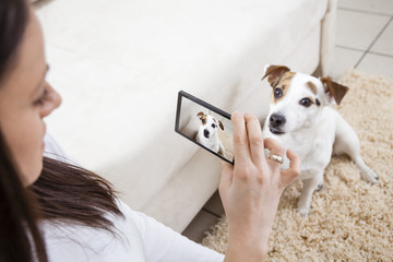Young woman with her dog