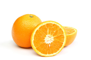 Citrus fruits on white background.