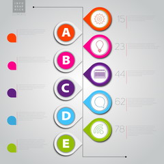Infographic template with pointers and icons - vector illustrati