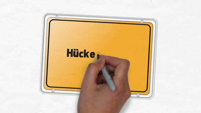 H&uuml;ckeswagen Ortseingangsschild Ortseingang Stadt